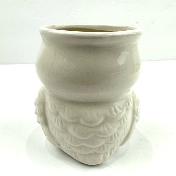 Adorable white and brown ceramic owl - Picture 5 of 12